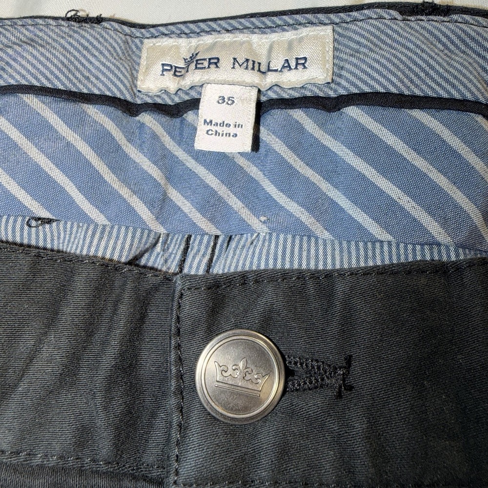 Peter Millar 5 Pocket Black Pants Men's Size 35x30 - Picture 3 of 6